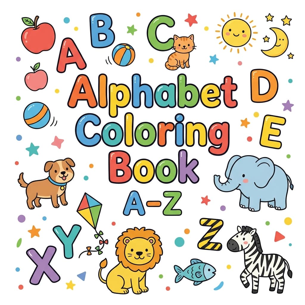 Alphabet Coloring Book A–Z สำหรับเด็กเล็ก | ฝึกระบายสีและคัดลอกตัวอักษรอังกฤษ