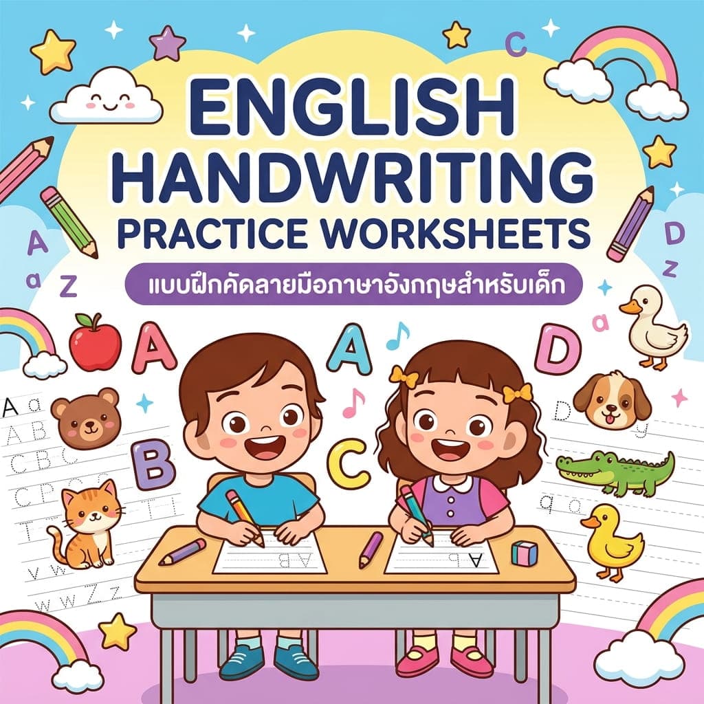 ใบงานฝึกเขียนภาษาอังกฤษ A–Z สำหรับเด็ก | English Handwriting Practice Worksheets